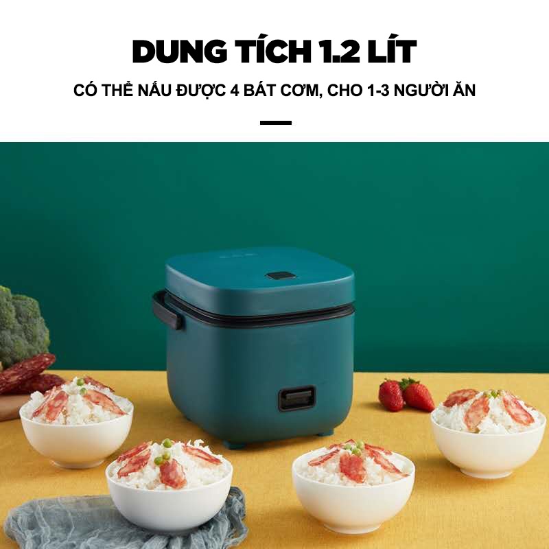 Nồi Cơm Điện Mini Đa Năng Jiashi Dùng Cho 1-2 Người Hàng Chính Hãng Tặng Vá Cơm, Cốc Đong, Đĩa