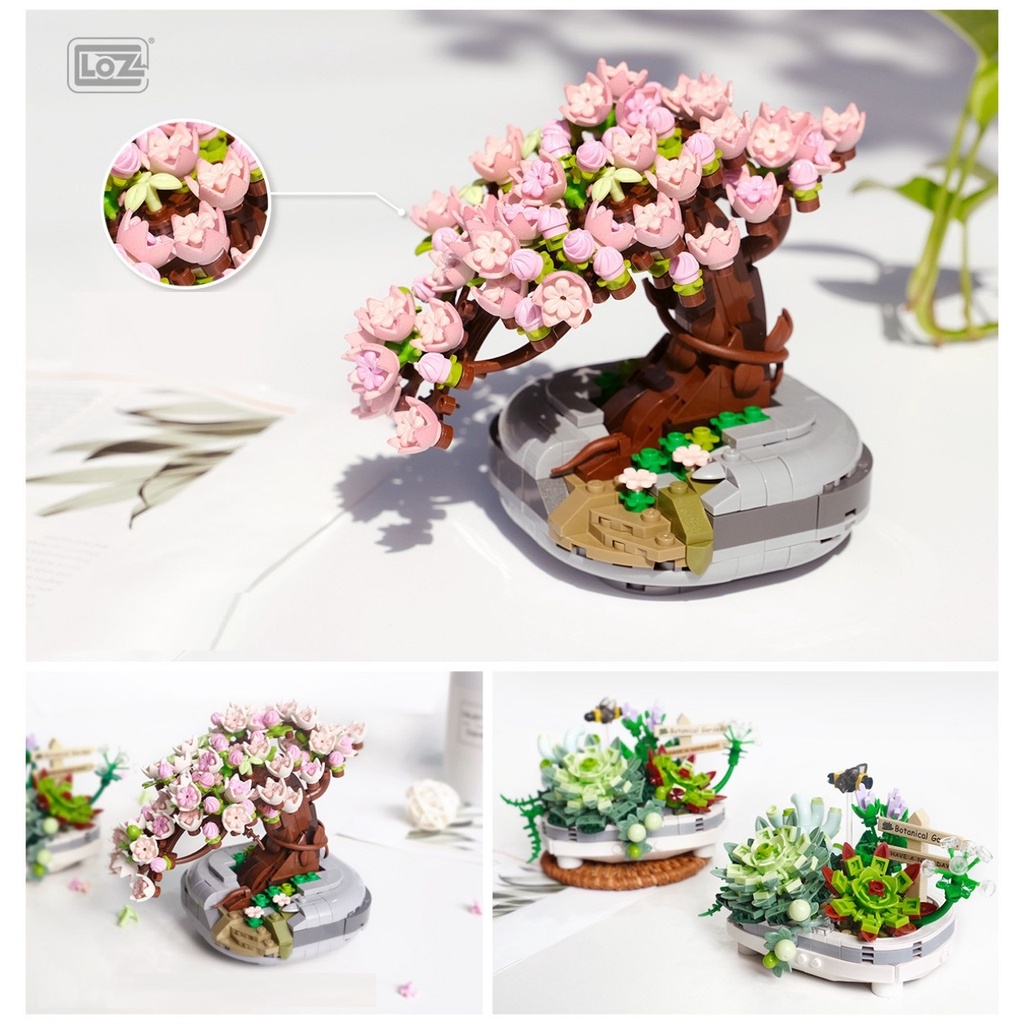 Bộ Đồ Chơi Lắp Ráp LOZ Lego Hoa Mô Hình Chậu Hoa Sứ - Potted Succulent Plant