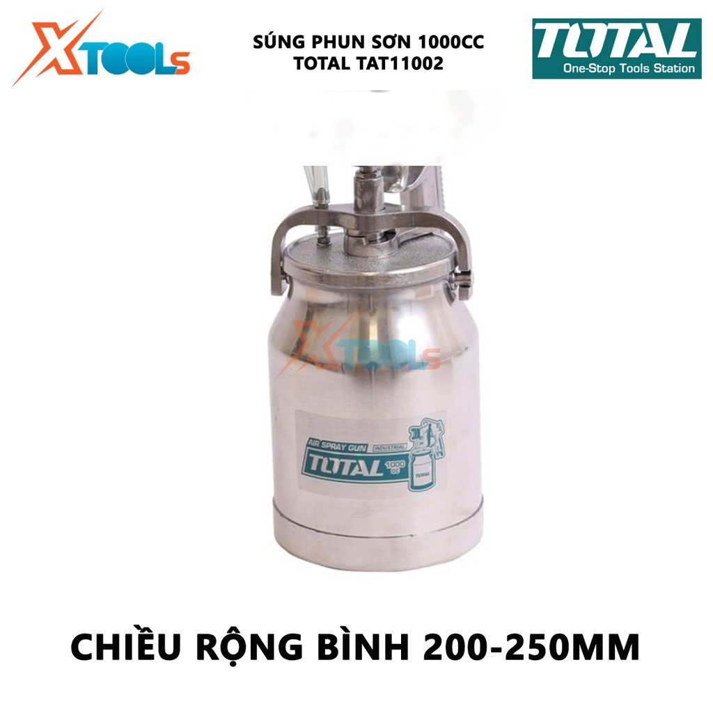 Súng phun sơn Total TAT11002 máy phun sơn cầm tay Đầu vòi 1.5mmÁp lực 3-4bar(43.5-58psi)Mức tiêu thụ 4.2-7.1cfm [XTOOLs]