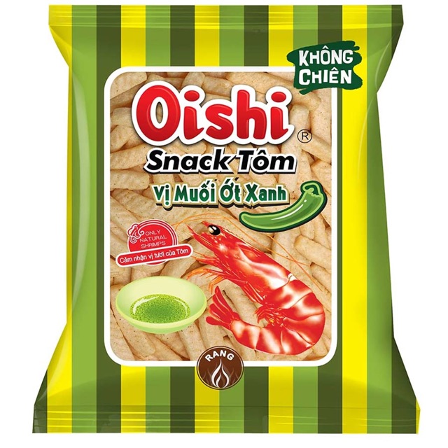 Snack Oishi Tôm vị Muối Ớt Xanh 45gr