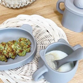 Set đĩa gấu, cốc gấu và thìa bluemama