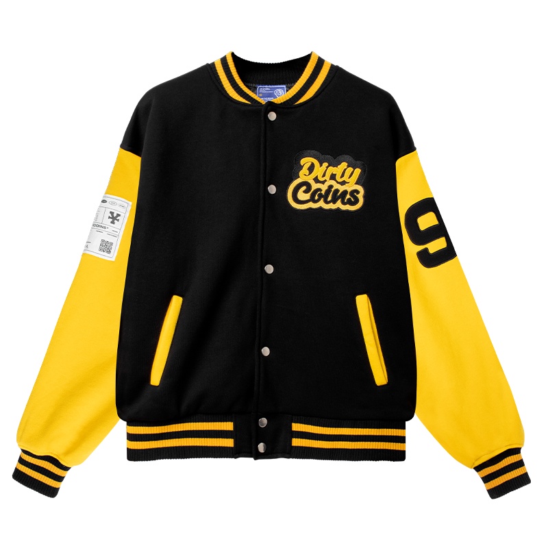 Áo khoác DirtyCoins Embroidered Varsity Jacket - Yellow/Black