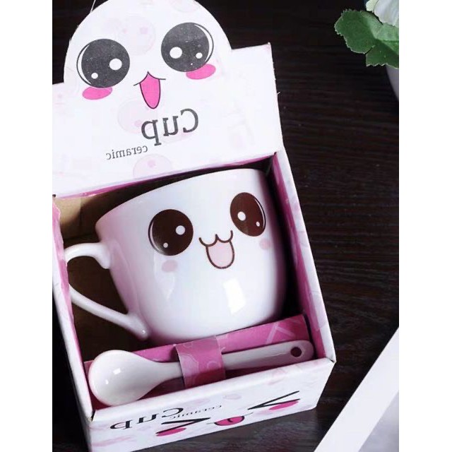 Cốc trà, cà phê gốm sứ hình mặt cười hoặc logo starbuck
