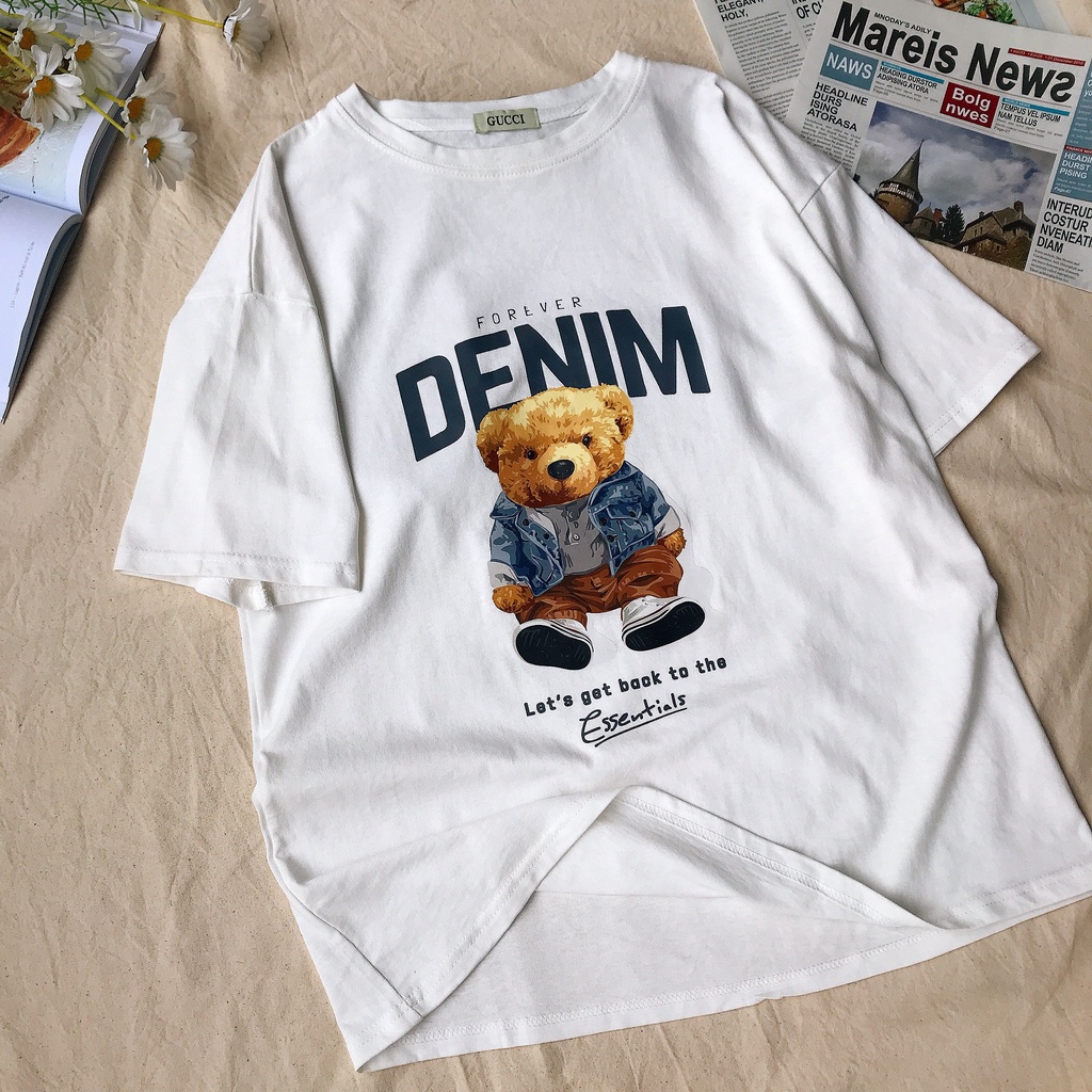 Áo Phông Gấu Tay Lỡ Freesize Mẫu Hot 2022 Trẻ Trung Cá Tính Chất Vải Đẹp Loại 1 S83