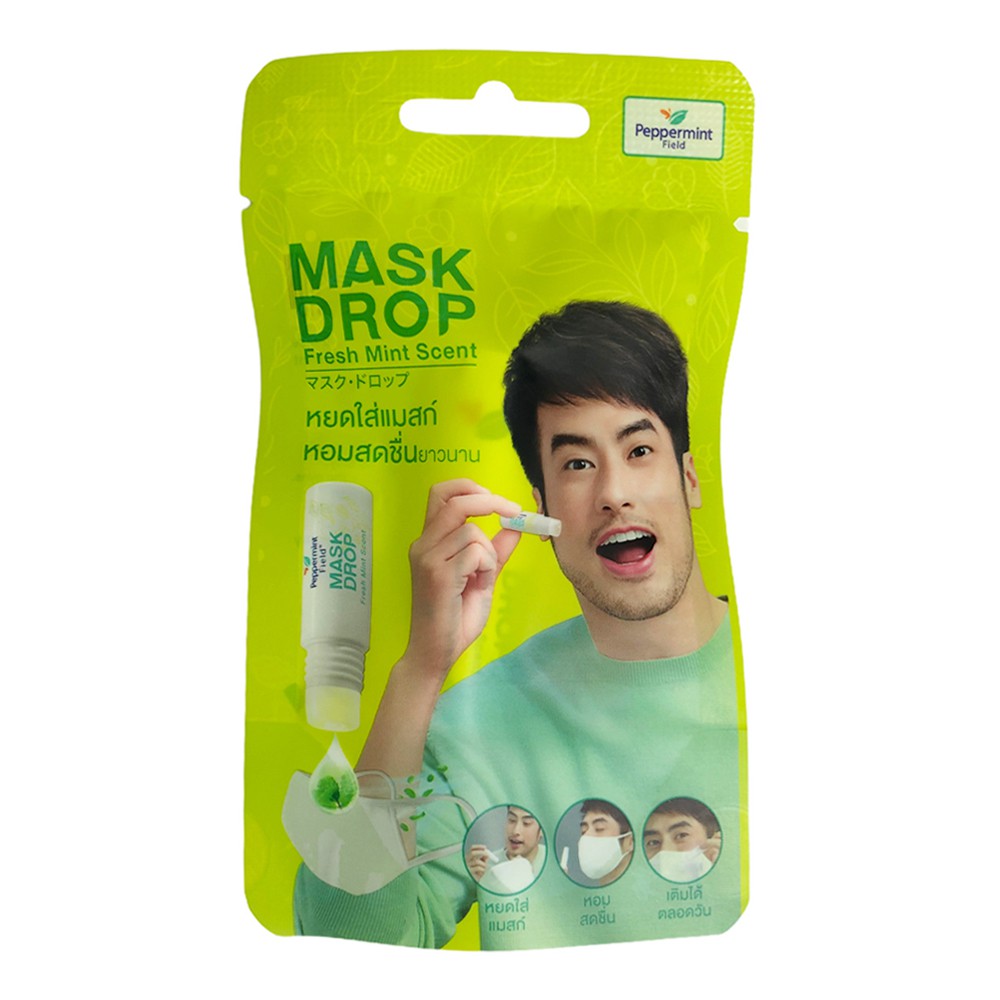 Tinh dầu xịt khử mùi khẩu trang Mask Drop Fresh Mint xịt khử khuẩn Thái Lan 3cc