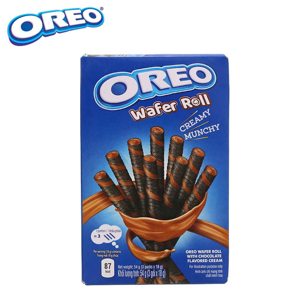 BÁNH QUẾ SOCOLA WAFER ROLL OREO 54 GRAM