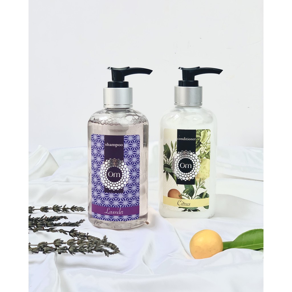 Combo Dầu gội ngừa rụng và sạch gàu dành cho tóc nhuộm Tinh Dầu Oải Hương Lavender 250ml - Om Fountain