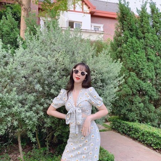 Đầm hoa cúc cột nơ GG