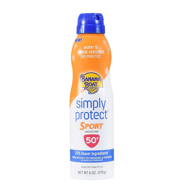 [USA] Xịt chống nắng Simply protect Sport SPF50 PA+++ 90ml Banana Boat date 4/2022