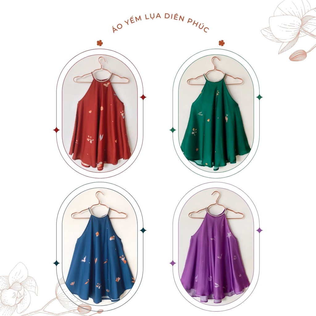 Sumire Store Áo yếm lụa Diên Phúc - Đỏ