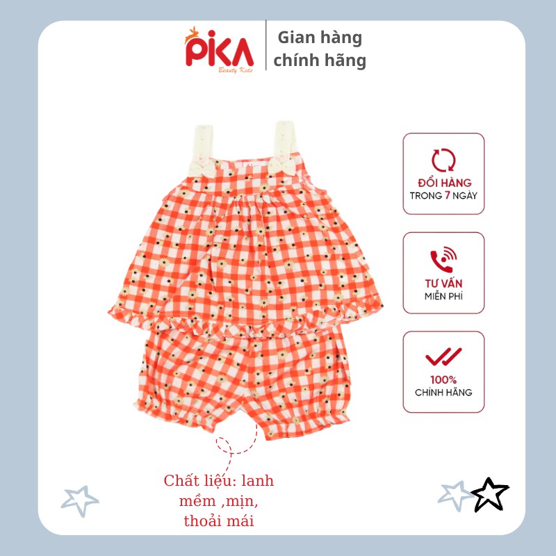 Bộ lanh bé gái -PIKA KIDS mát, mềm mịn cho bé 1-6 tuổi bộ quần áo trẻ em