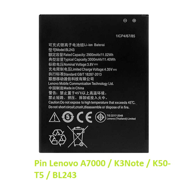 Pin Lenovo A7000 / K3 Note / K50-T5 / BL243