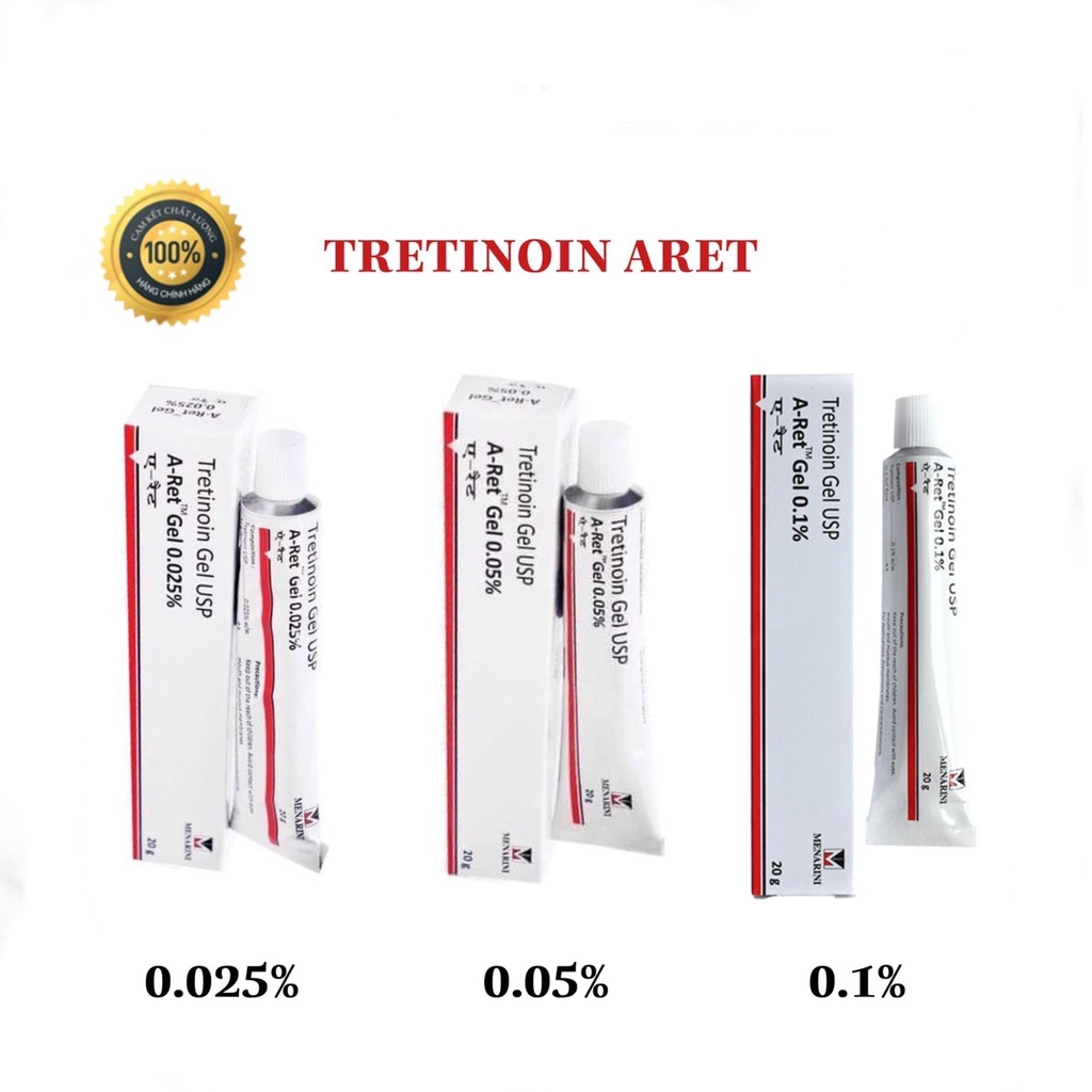 Kem giảm mụn, chống lão hoá Tretinoin Gel A-ret các nồng độ