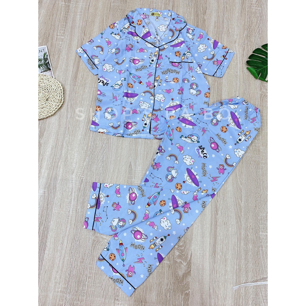 Bộ Kate Thái mặc nhà cho nữ, hàng vải đẹp của Boo Boo, nhiều họa tiết xinh xắn dễ thương