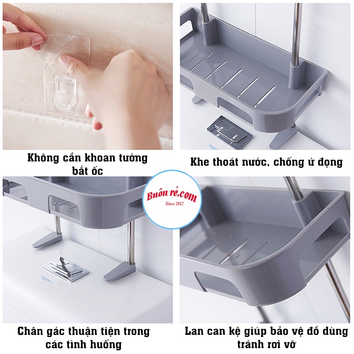 Kệ gác bồn cầu 3 tầng tiết kiệm không gian nhà tắm - Kệ đựng đồ nhà bếp, nhà tắm tiện ích 01557