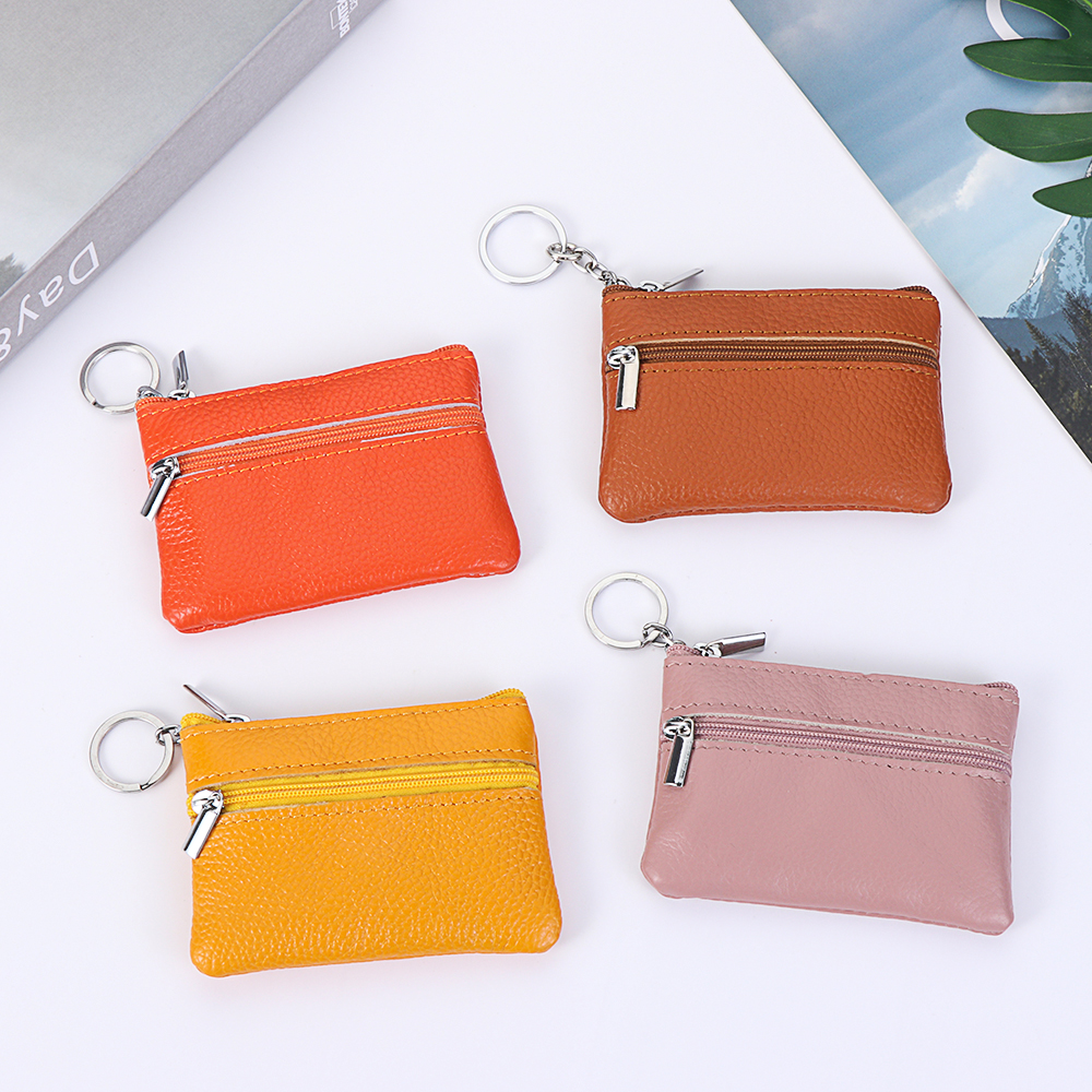 🌵CACTU🌵 Mini Zipper Pouch Muti-function Coin Purse Leather Wallet Money Clip Fashion Card Holder Practical Key Ring