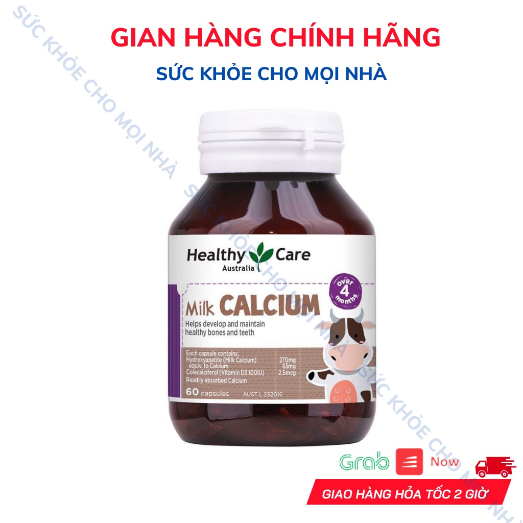 Viên nhai Calcium + Vitamin D3 Kids Chewable Healthy Care Cho Trẻ Từ 4 Tháng Ttuổi Trở Lên