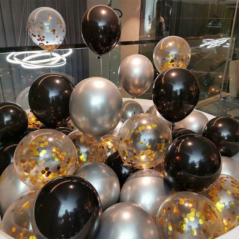 Set 10 bóng tròn siêu nhũ Chrome trang trí sinh nhật - trang trí phòng cưới siêu đẹp 35cm SD25
