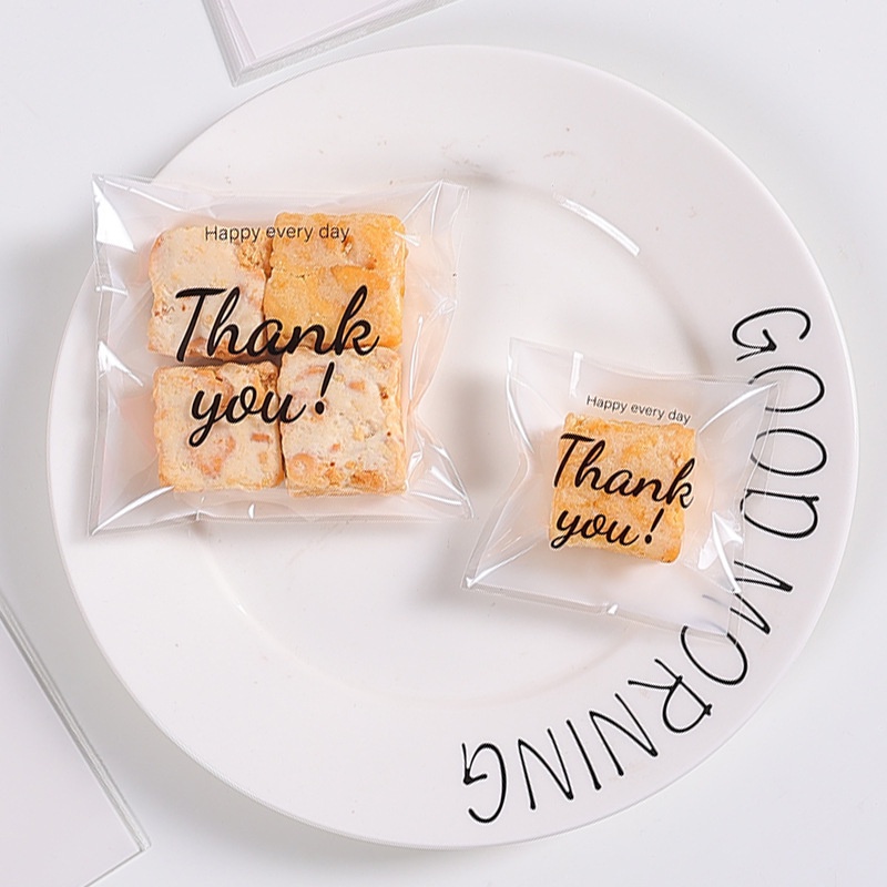 Túi đựng bánh kẹo, trà dán miệng, túi ziplock hoạ tiết Thank You - VUA BAO BÌ