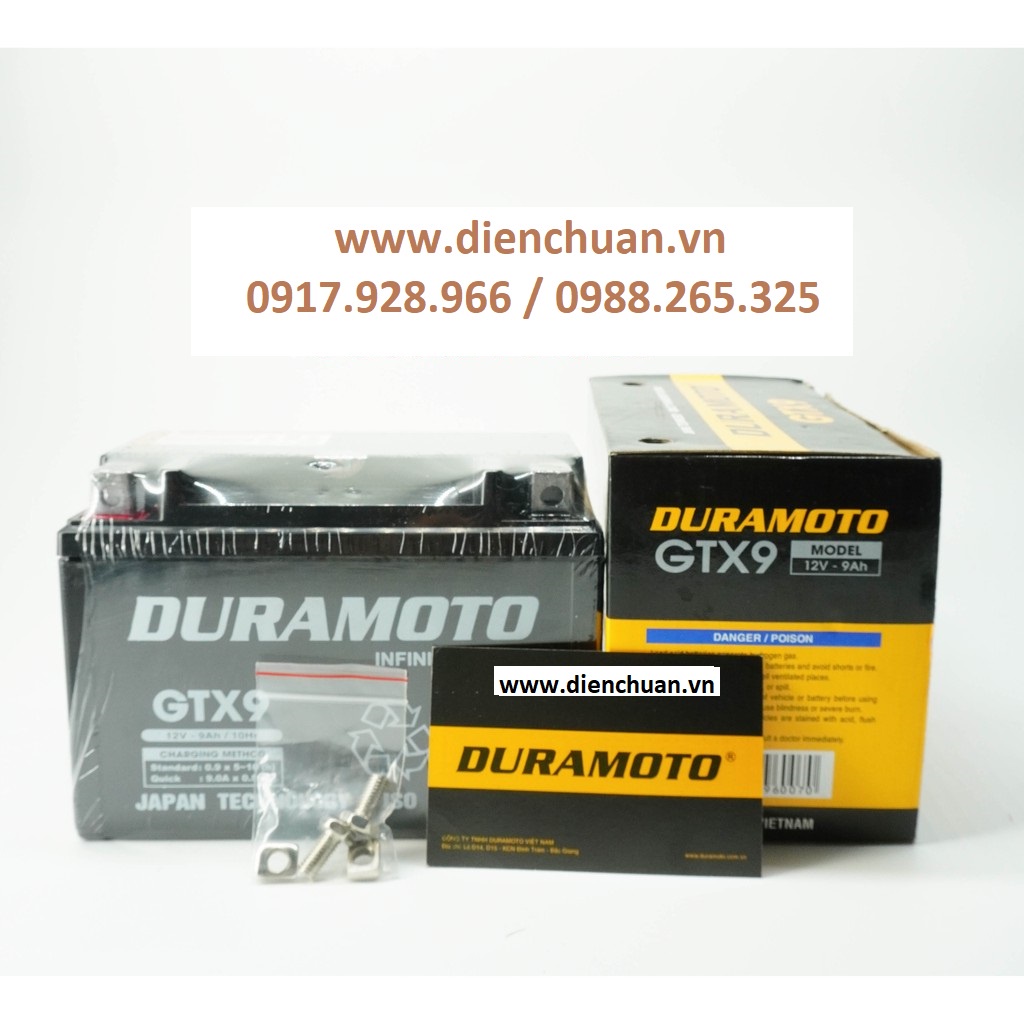 Ắc quy xe máy 12V 9Ah Duramoto GTX9