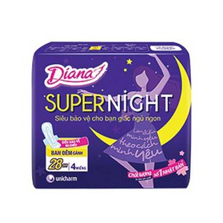 Băng vệ sinh Diana Super Night Ban đêm 28cm 4 miếng