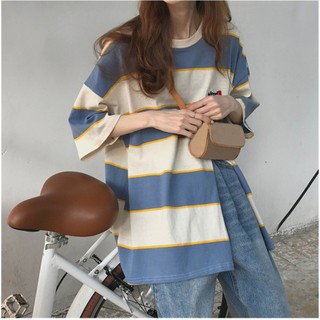 Áo phông thụng xẻ tà ulzzang (có sẵn xanh XL)
