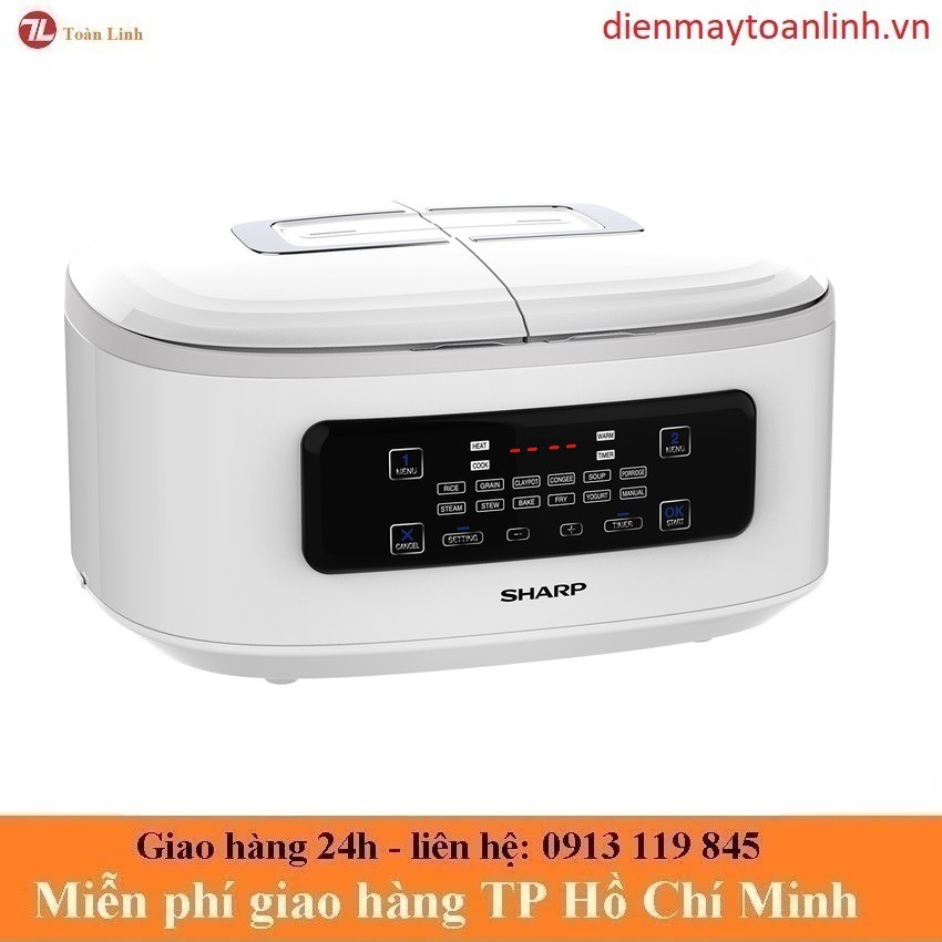 Nồi đa năng Sharp KN-TC50VN-SL-WH 2 ngăn 1.8 lít - Chính hãng