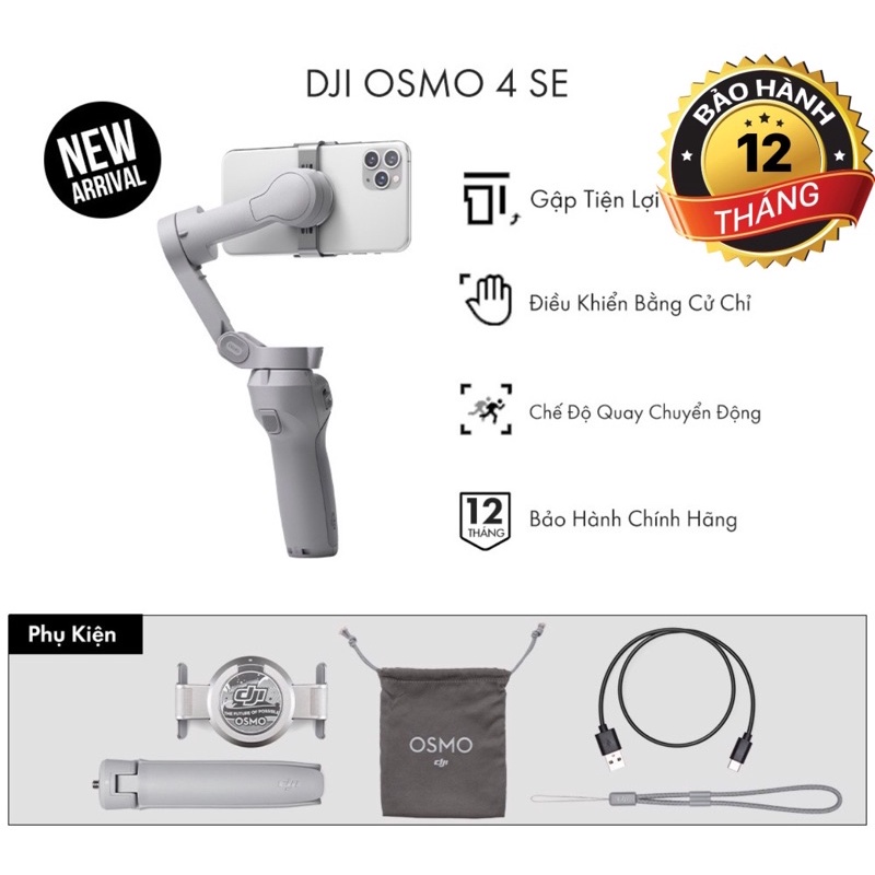 Tay cầm gimbal DJI Osmo Mobile 4 SE 2021 chống rung điện thoại Hàng chính hãng