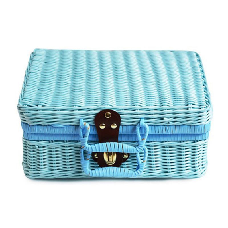 Flgo Hộp Đan Mây Phong Cách Vintage Đựng Đồ Tiện Dụng