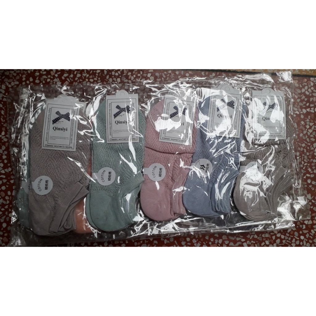 (Combo 10 đôi) Tất lưới cổ ngắn cho nữ nhiều màu chất cotton thoáng khí không gây bí chân