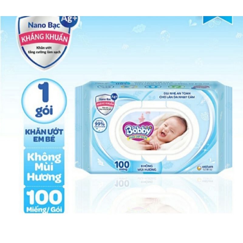 Khăn ướt bobby 100 tờ