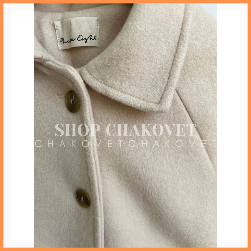 Áo dạ nữ dáng dài cao cấp 2 lớp AD8127, kiểu áo khoác ngoài mùa đông 4 cúc túi chéo tay bo thời trang hàn quốc màu be