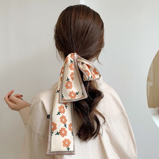 Thời Trang Pháp Vải Lụa Khăn Trùm Đầu Đơn Giản Ruy Băng Nơ Tóc Dây Retro Thanh Lịch Tóc Phụ Kiện