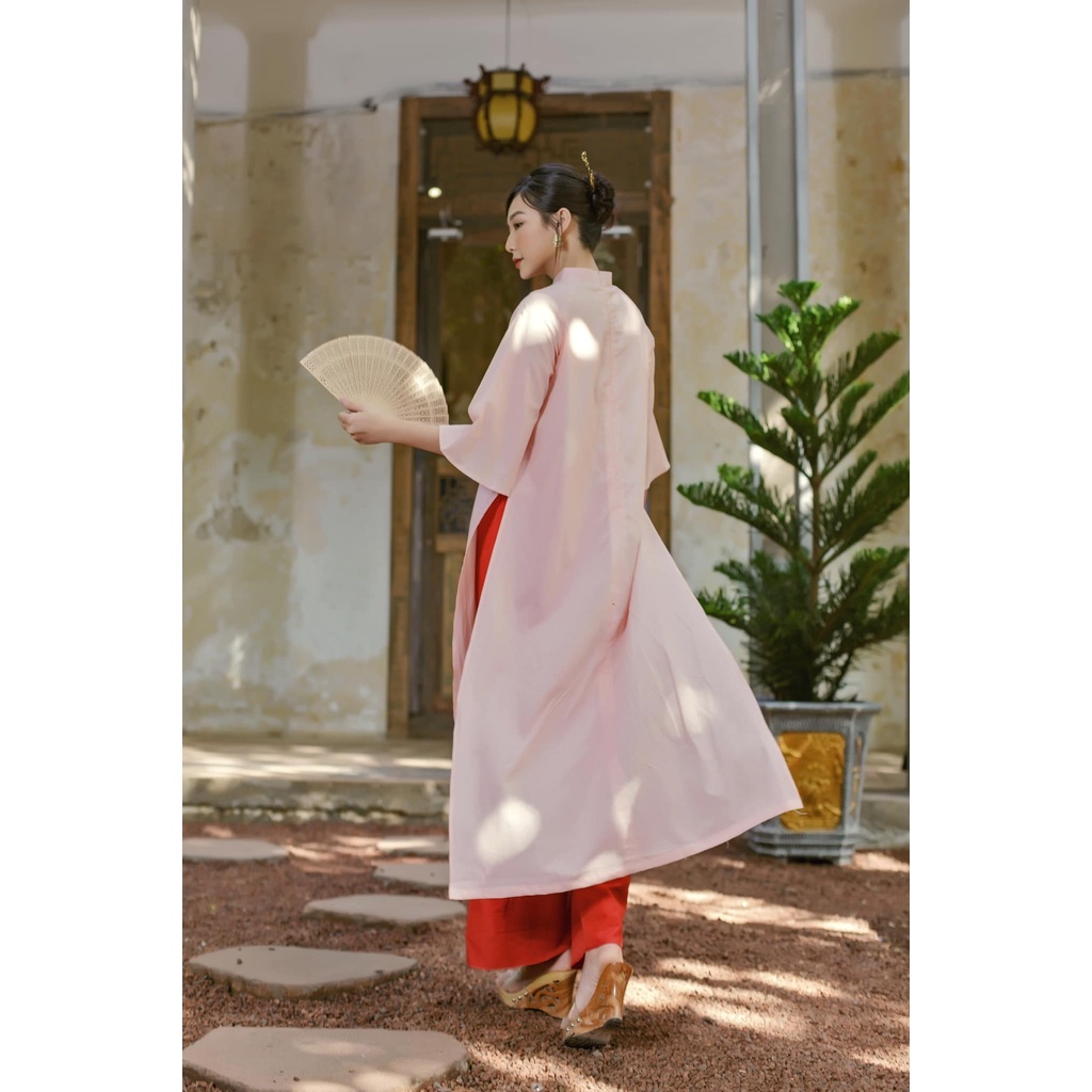 Áo dài cách tân hồng