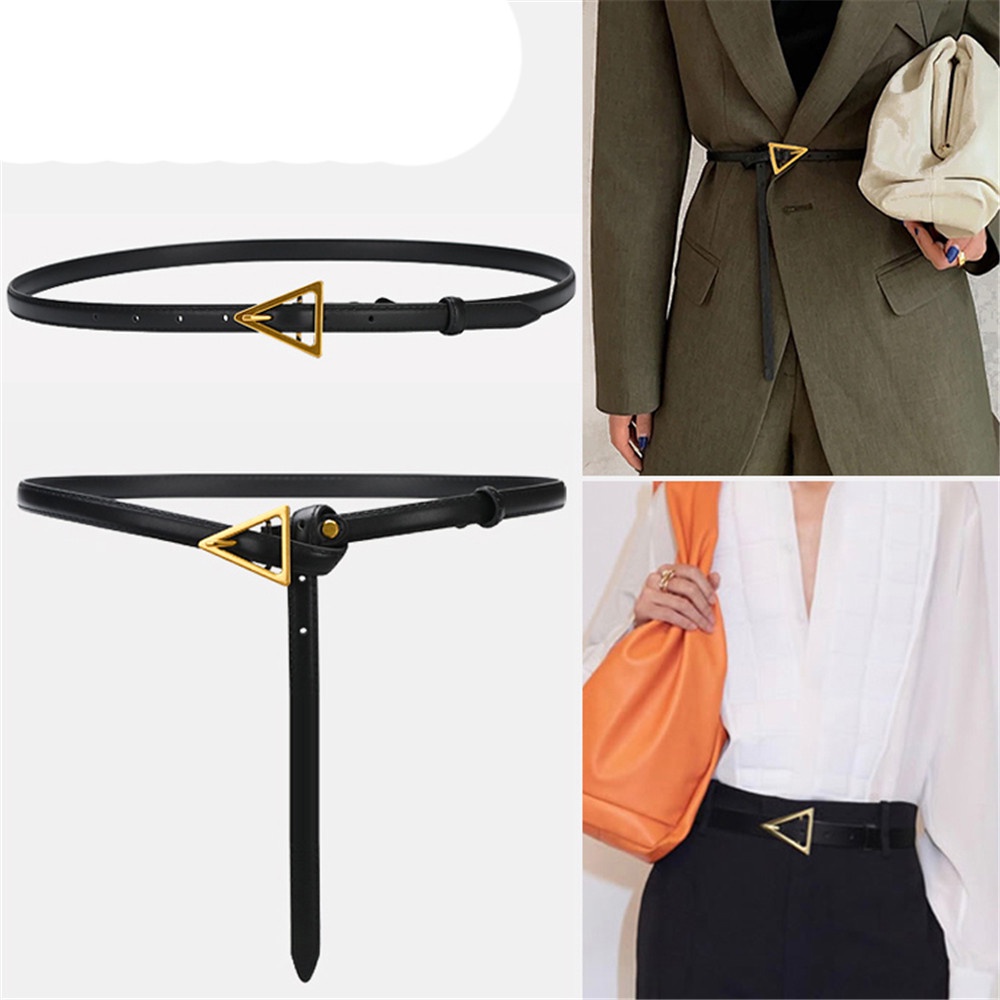 Thắt lưng khóa hình tam giác thiết kế thời trang dành cho nữ