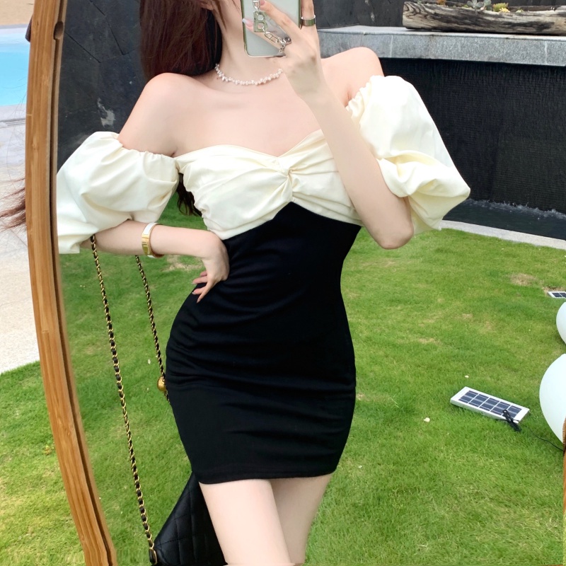 Đầm COZOK tay ngắn ôm eo tôn dáng thời trang cho nữ