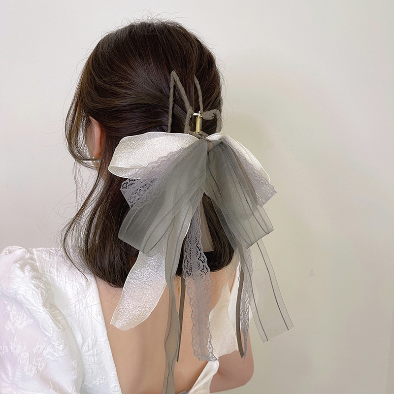 Kẹp Tóc Nơ Lưới Cao Cấp Thời Trang Dễ Phối Đồ