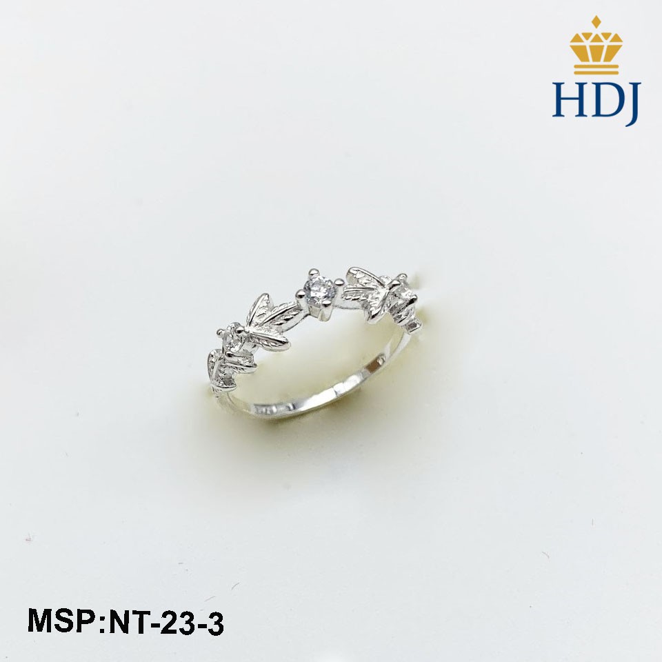 Nhẫn bạc nữ Hình chiếc lá xinh sang trọng trang sức cao cấp HDJ mã NT-23-3 Hàng Chính Hãng