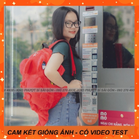 NHƯ ẢNH - Balo thời trang cho nữ - nam - Balo khủng long vải Nhung chống nước nhẹ bề mặt nhiều màu