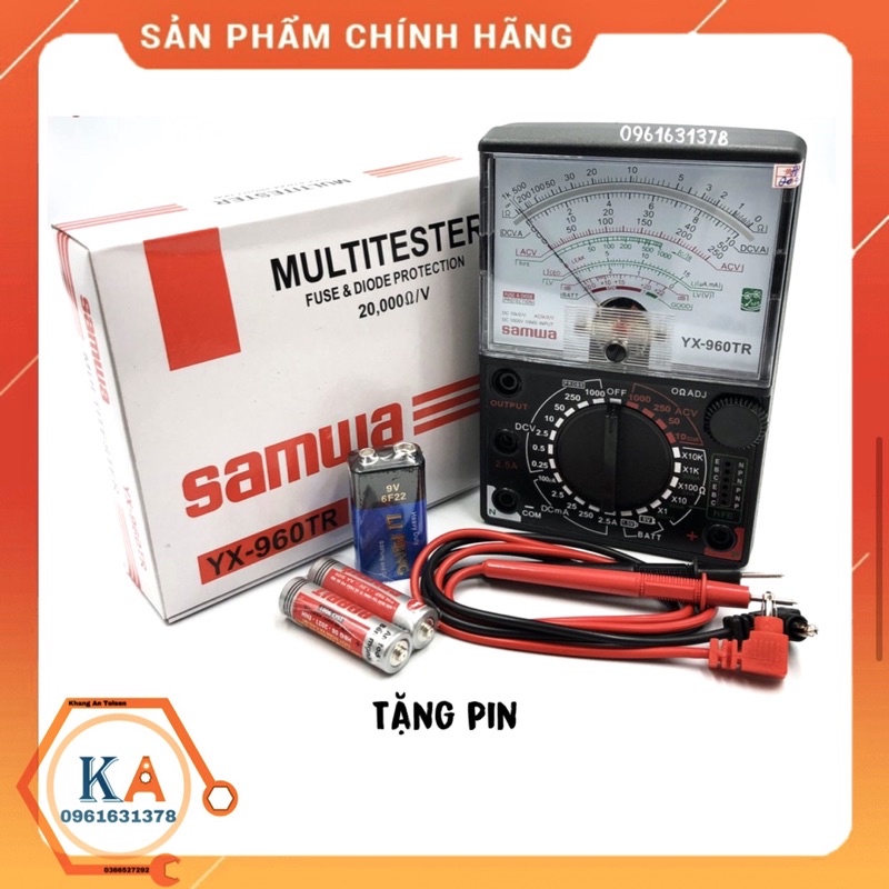 Đồng hồ vạn năng kim Samwa YX960-TR - Đồng hồ đo điện tặng kèm pin