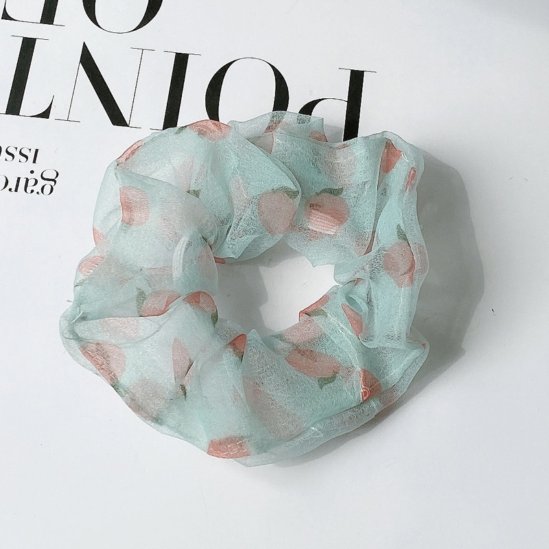 Dây buộc tóc chất liệu vải organza hình quả đào ngọt ngào cho nữ