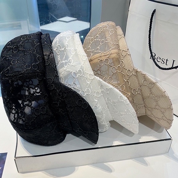 Nón beret phối lưới hình bát giác thoáng khí chống nắng dễ phối đồ phong cách Hàn Quốc thời trang mùa hè