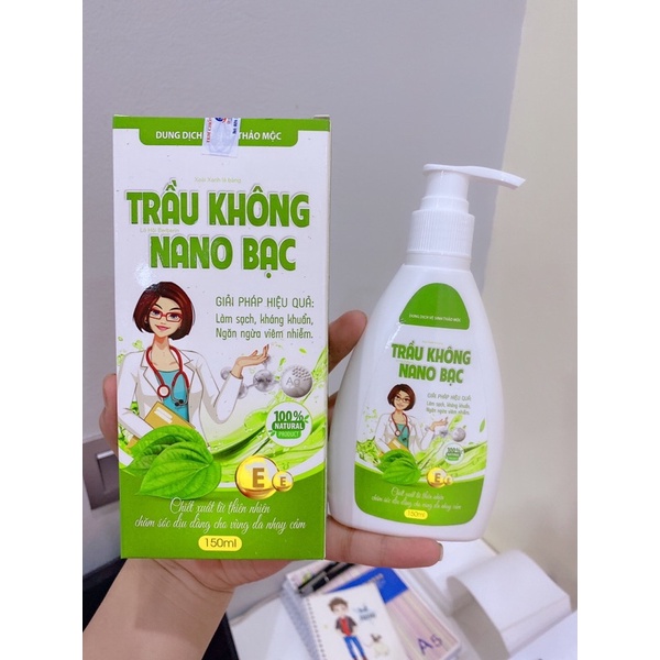 Dung dịch vệ sinh thảo mộc Trầu không Nano bạc làm sạch, kháng khuẩn, ngăn ngừa viêm ngứa tốt cho phụ khoa( hàng chuẩn)