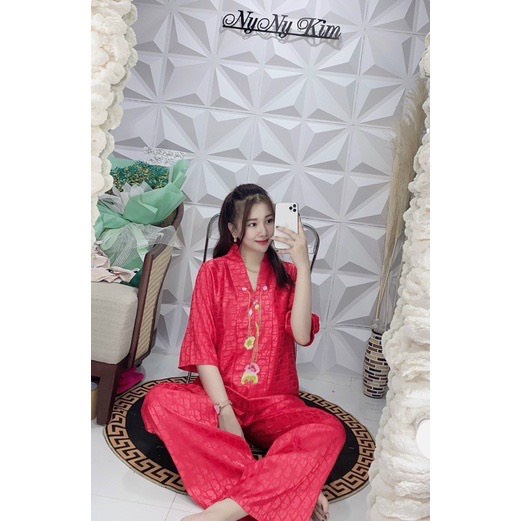 Đồ Lam Đi Chùa # Bà lai sen lụa đông hưng# Quần Áo Nữ
