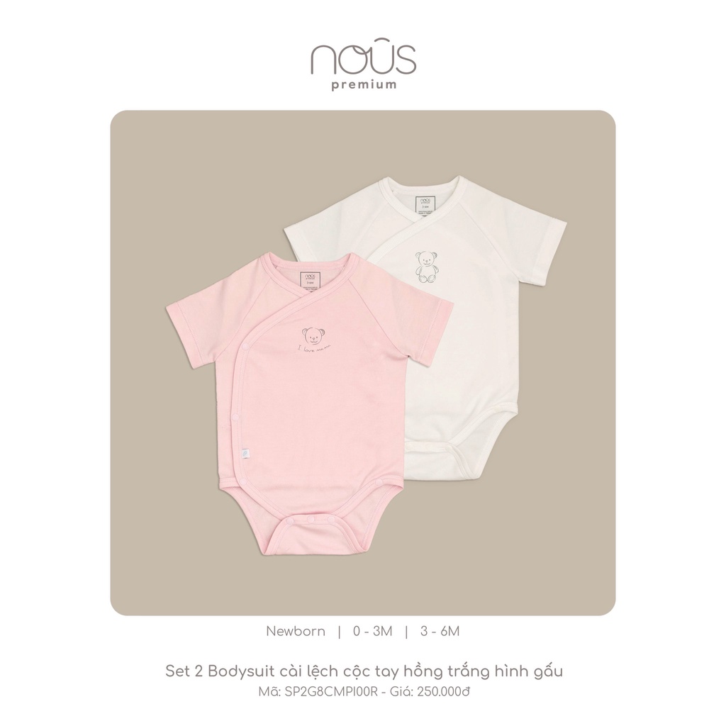 Bộ bodysuit sơ sinh ngắn tay, dài tay mềm mát, thấm hút tốt bé trai và bé gái đủ màu - Nous Bình Dương Bipbipstore