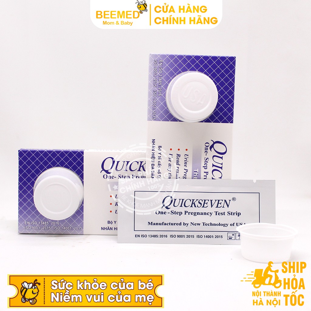 Que thử thai Quickseven QUICKSTICK Chip Chip 2 vạch chính xác - test thử thai hai vạch sớm nhanh hiệu quả tức thì