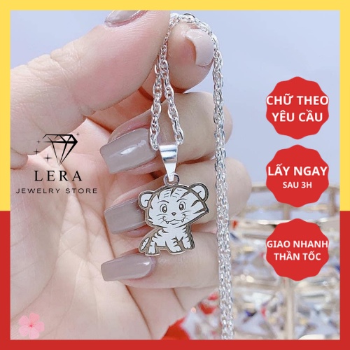 Vòng cổ bạc ta hình con giáp theo tuổi bé trai gái có khắc tên, mặt dây chuyền bạc 925 trẻ em từ sơ sinh tại Lera shop