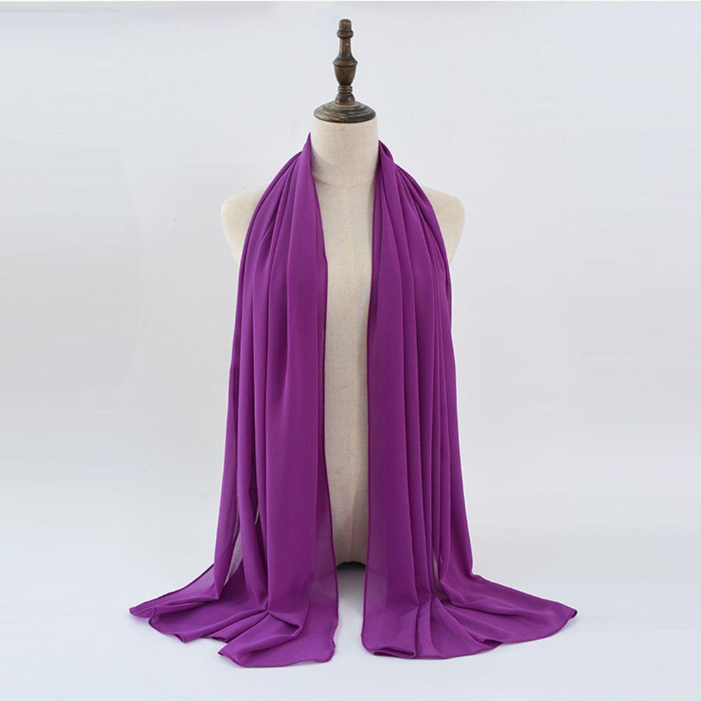 Khăn Quàng Cổ Lụa Mềm Màu Trơn 180x75cm Thời Trang Cho Nữ