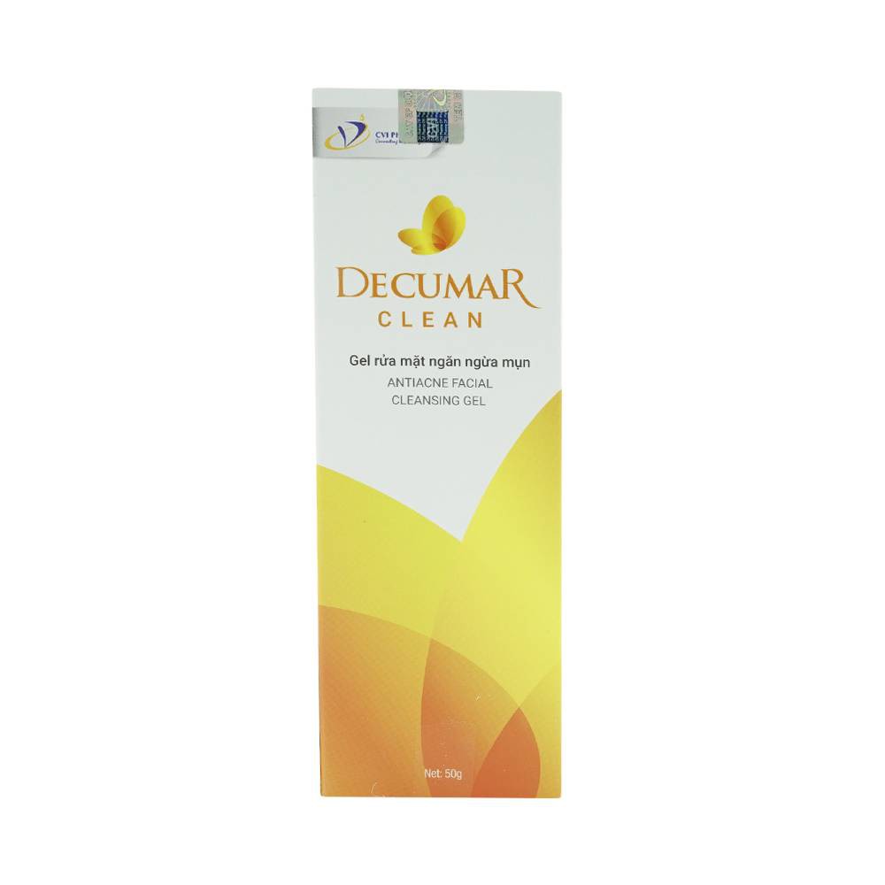 GEL RỬA MẶT NGĂN NGỪA MỤN DECUMAR CLEAN(TUÝP 50gr)