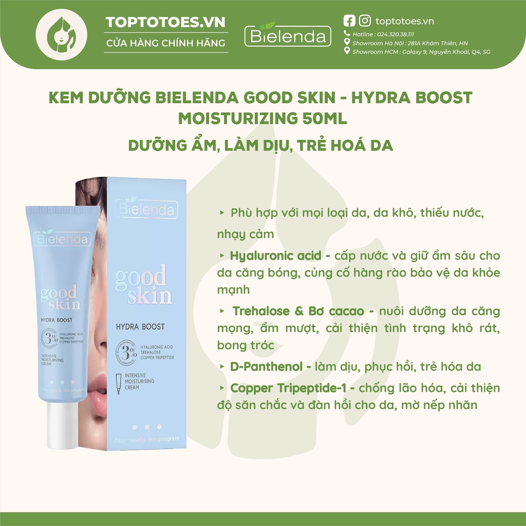 Kem dưỡng Bielenda Good Skin giảm mụn, dưỡng sáng và trẻ hoá da 50ml